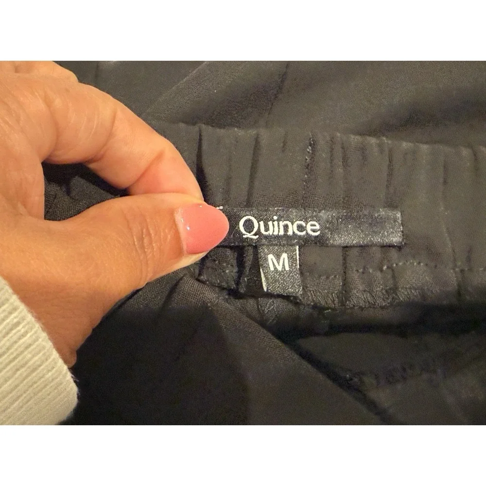 Quince Stretch Crepe Pleated Ankle Pants‎ black Women's Size Medium NWOT